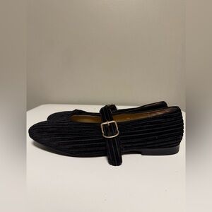 ALLORA Jane V BLACK VELVET Mary Jane Flat Ballet Shoe EU 42 US 10.5